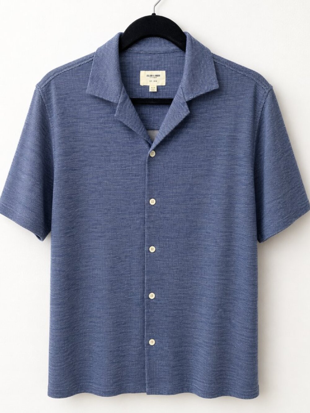 Julian & Mark Men’s Medium Blue Textured Short Sleeve Button Down Shirt